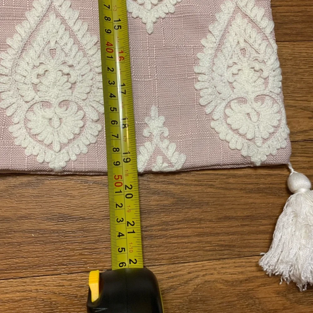 Pillow Cover, Dusty Rose and White  19.5”